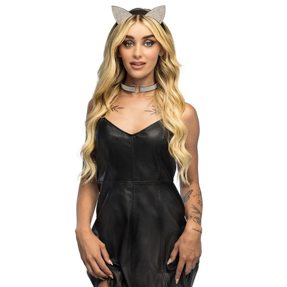 2 ACCESSOIRES CHAT SÉDUCTION SERRE-TÊTE COLLIER