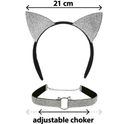 2 ACCESSOIRES CHAT SÉDUCTION SERRE-TÊTE COLLIER