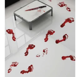 ADHÉSIFS EMPREINTES PIED SANG VINYL 25X70CM ROUGE