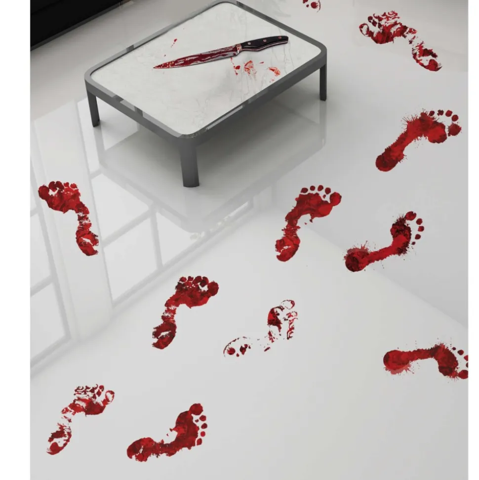 ADHÉSIFS EMPREINTES PIED SANG VINYL 25X70CM ROUGE