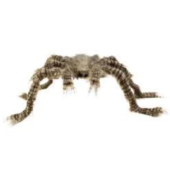 ARAIGNÉE DÉCORATIVE PATTES VELUES RAYÉES 50X70CM