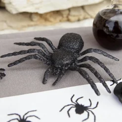 ARAIGNÉE DÉCO 8X12X2CM NOIR PAILLETÉ