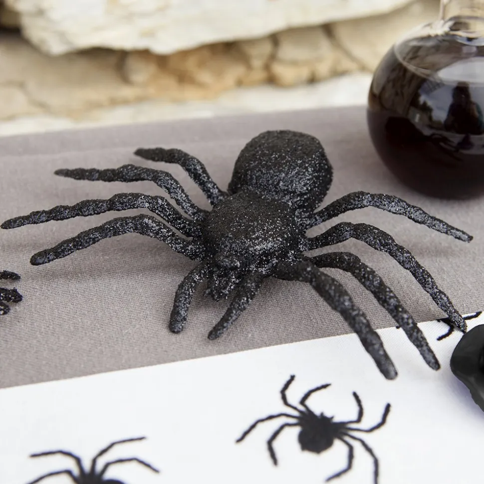 ARAIGNÉE DÉCO 8X12X2CM NOIR PAILLETÉ