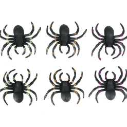 6 ARAIGNÉES PAILLETTES DÉCORATIVES PVC 7CM NOIR