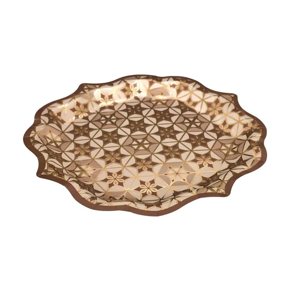 6 ASSIETTES CARTON ACCOLADES DÉCO ORIENTAL 28.5CM