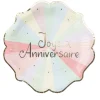8 ASSIETTES CARTON ANNIVERSAIRE PASTEL PARTY 23CM