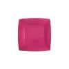 10 ASSIETTES CARTON BIOCARRÉES 18CM ROSE FUCHSIA