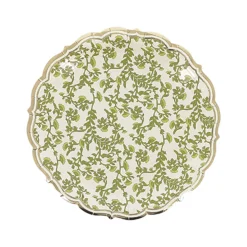 8 ASSIETTES CARTON BOTANIC 23CM PISTACHE