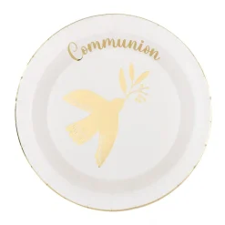 6 ASSIETTES CARTON CÉRÉMONIE BIRDY 22.5CM BLANC