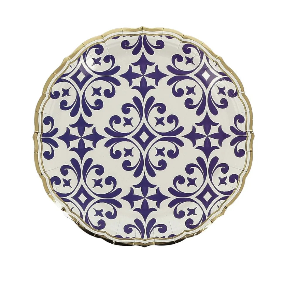 8 ASSIETTES CARTON DOLCE VITA 23CM BLEU