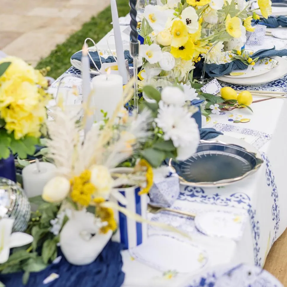 8 ASSIETTES CARTON DOLCE VITA 23CM BLEU