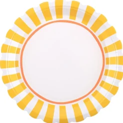 6 ASSIETTES CARTON DOLCE VITA ÉTÉ 23CM JAUNE