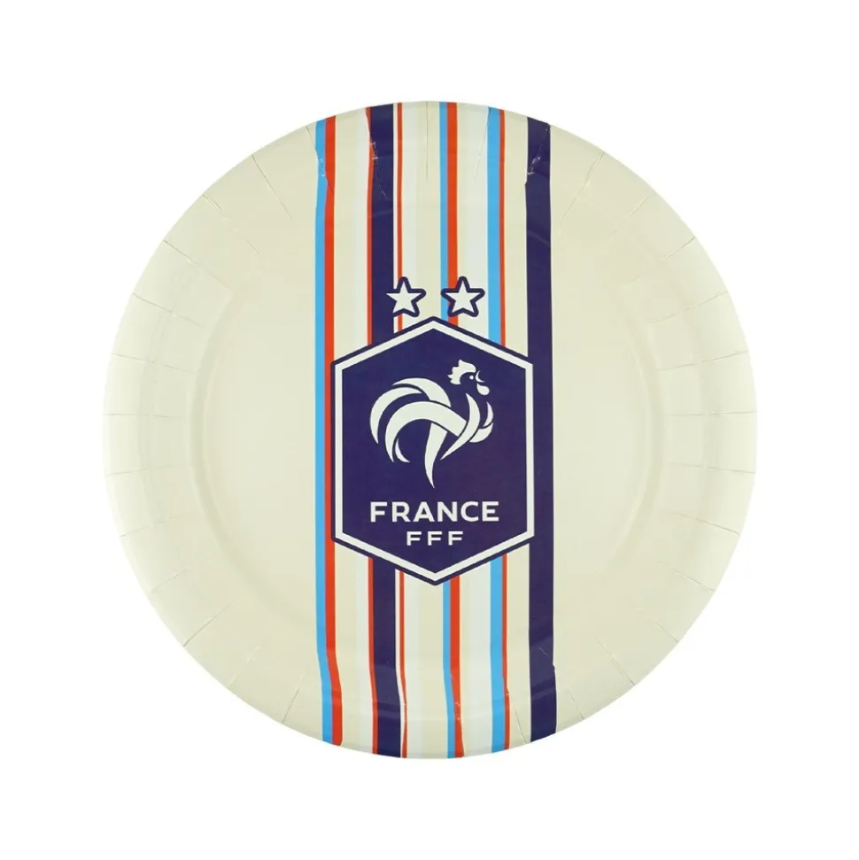 6 ASSIETTES CARTON FFF FRANCE VINTAGE 23CM BLANC