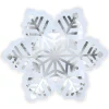 8 ASSIETTES CARTON FLOCON ARGENT 23CM BLEU GLACIER