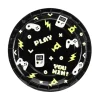 6 ASSIETTES CARTON MANETTE JEU VIDÉO 23CM NOIR