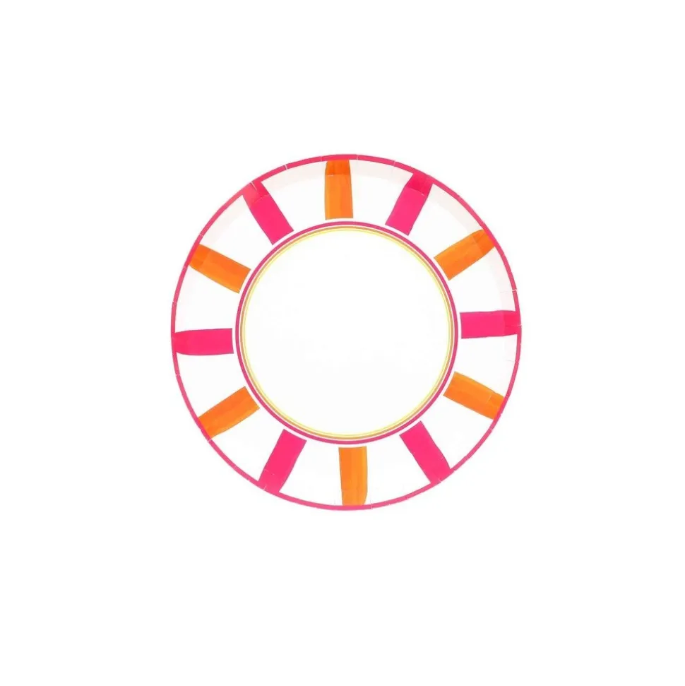 8 ASSIETTES CARTON PINK LEMONADE 18CM BLANC