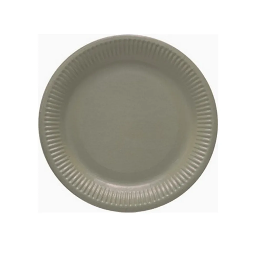 8 ASSIETTES CARTON ROND DESSERT 18CM TAUPE
