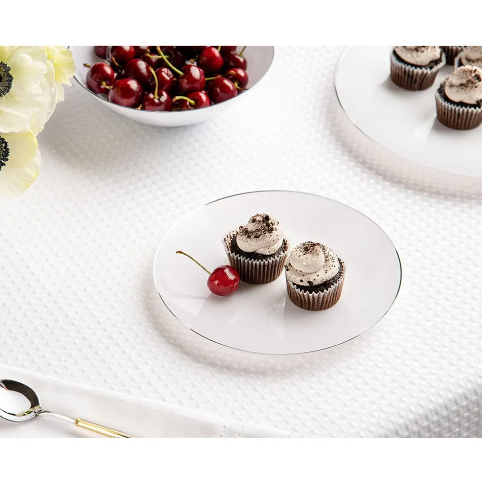 32 ASSIETTES CLASSIC COLLECTION BLANC ARGENT