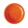 20 ASSIETTES PLASTIQUE RÉUTILISABLE 22CM ORANGE