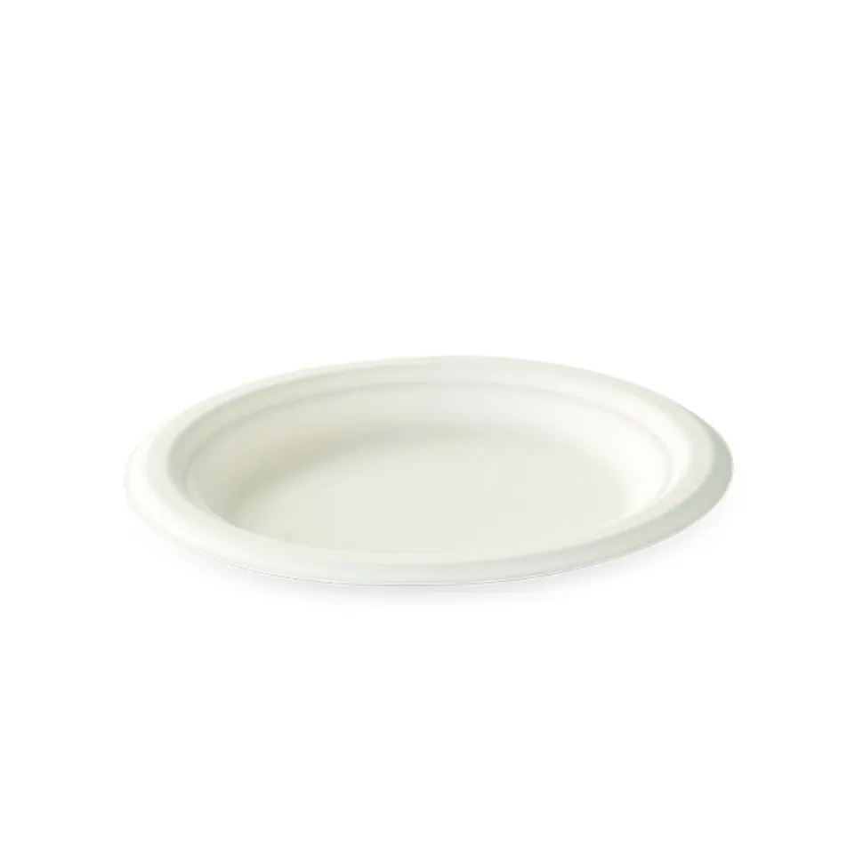 50 ASSIETTES RONDES CANNE À SUCRE 18CM BLANC
