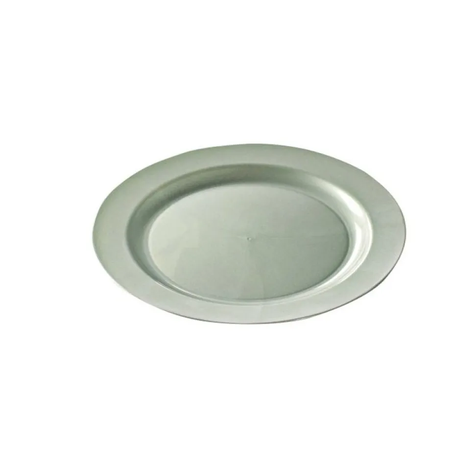 12 ASSIETTES RONDES RÉUTILISABLES 19CM ARGENT