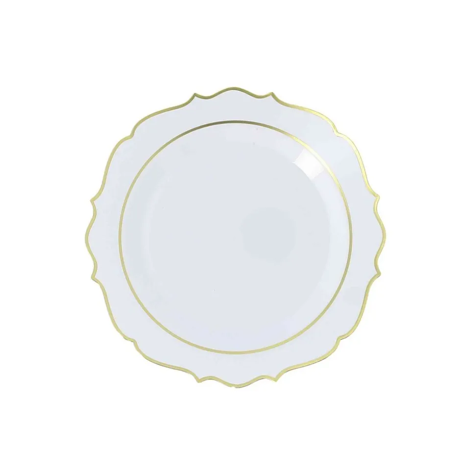 6 ASSIETTES RÉUTILISABLES ACCOLADES 19.5CM BLANC