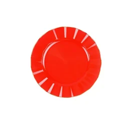6 ASSIETTES RÉUTILISABLES BORD OR 19CM ROUGE