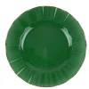 6 ASSIETTES RÉUTILISABLES BORD OR 19CM VERT ANGLAIS