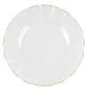 6 ASSIETTES RÉUTILISABLES BORD OR 19CM TRANSPARENT