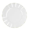 6 ASSIETTES RÉUTILISABLES BORD OR 26CM TRANSPARENT
