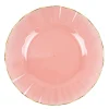 6 ASSIETTES RÉUTILISABLES BORD OR 19CM ROSE