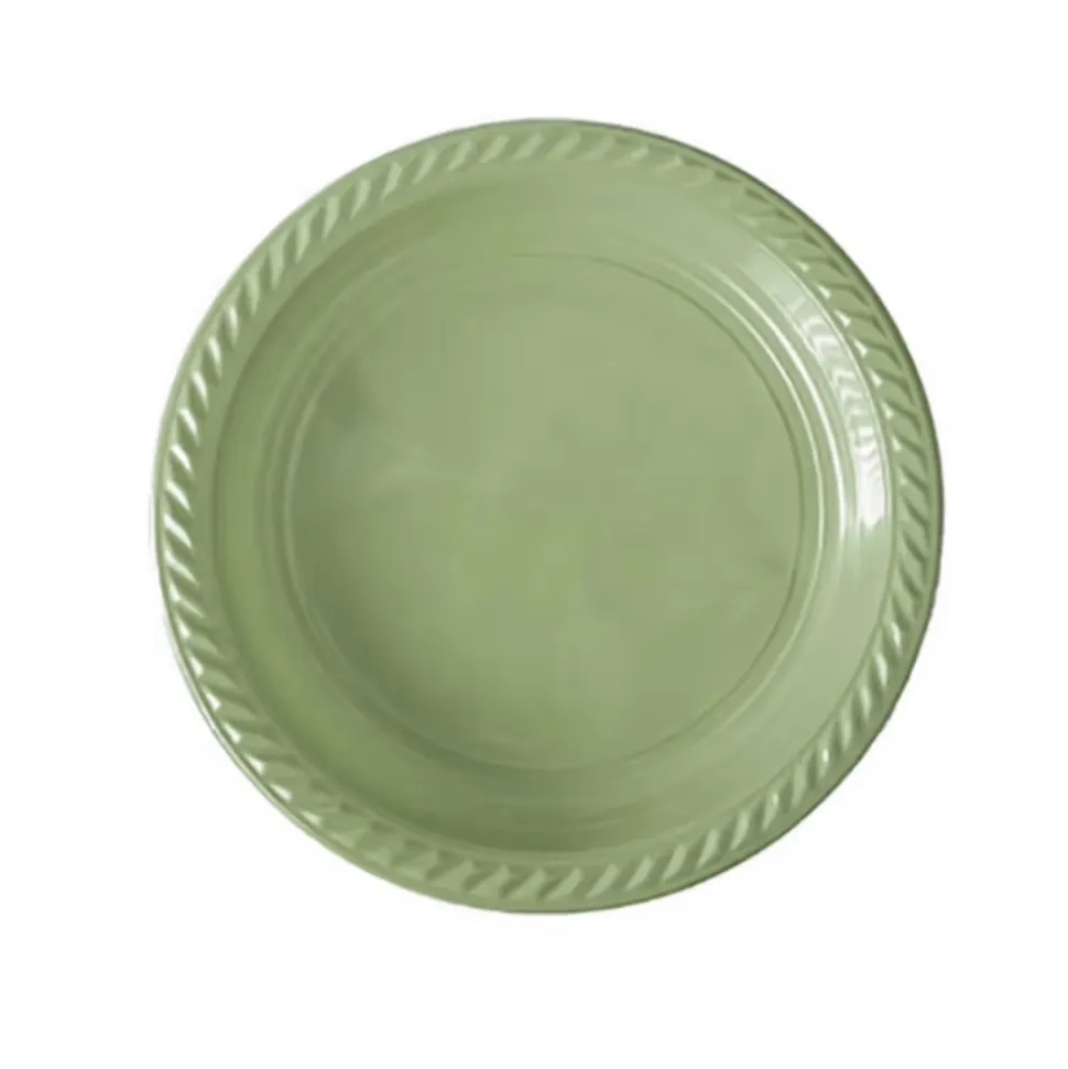 20 ASSIETTES RÉUTILISABLES 22CM OLIVE