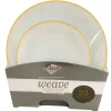 32 ASSIETTES RÉUTILISABLES WEAVE BLANC PERLÉ