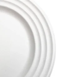 50 ASSIETTES VAGUE FIBRE DE CANNE BIO 23CM BLANC