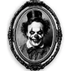 AUTOCOLLANT CADRE BAROQUE VINTAGE CLOWN 30X23CM