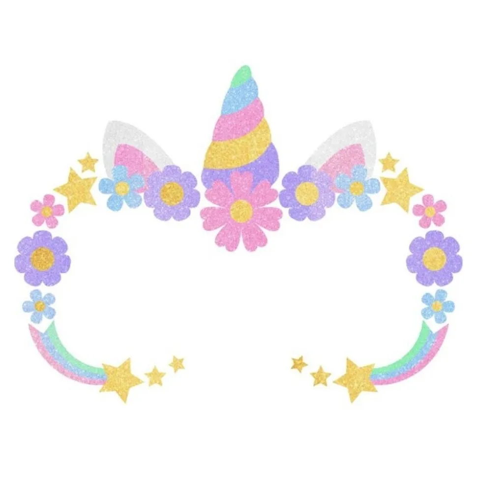 AUTOCOLLANTS VISAGE GLITTER LICORNE ENFANT