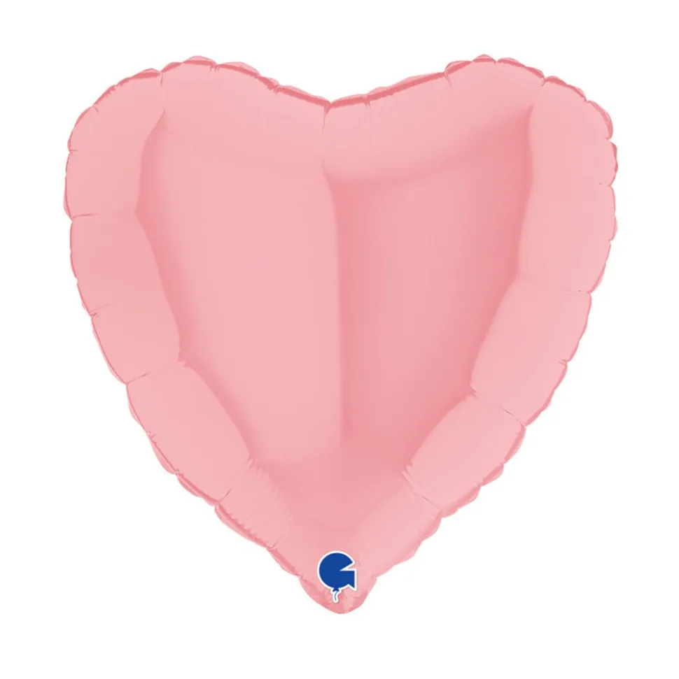 BALLON ALU CUR ROSE MAT 46 CM