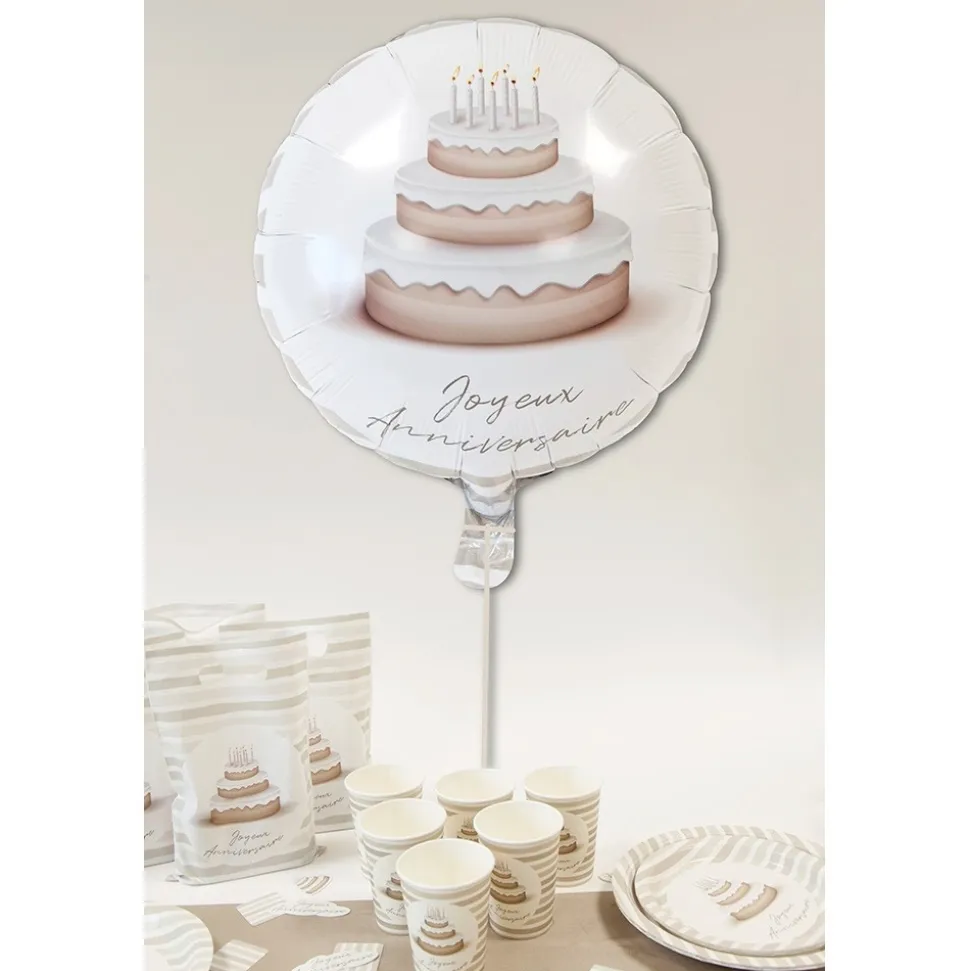 BALLON ALUMINIUM ANNIVERSAIRE DOUCEUR 45CM