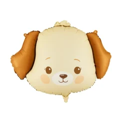 BALLON ALUMINIUM CHIEN TÊTE 63X48.5CM BEIGE