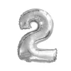BALLON ALUMINIUM CHIFFRE 2 36CM ARGENT