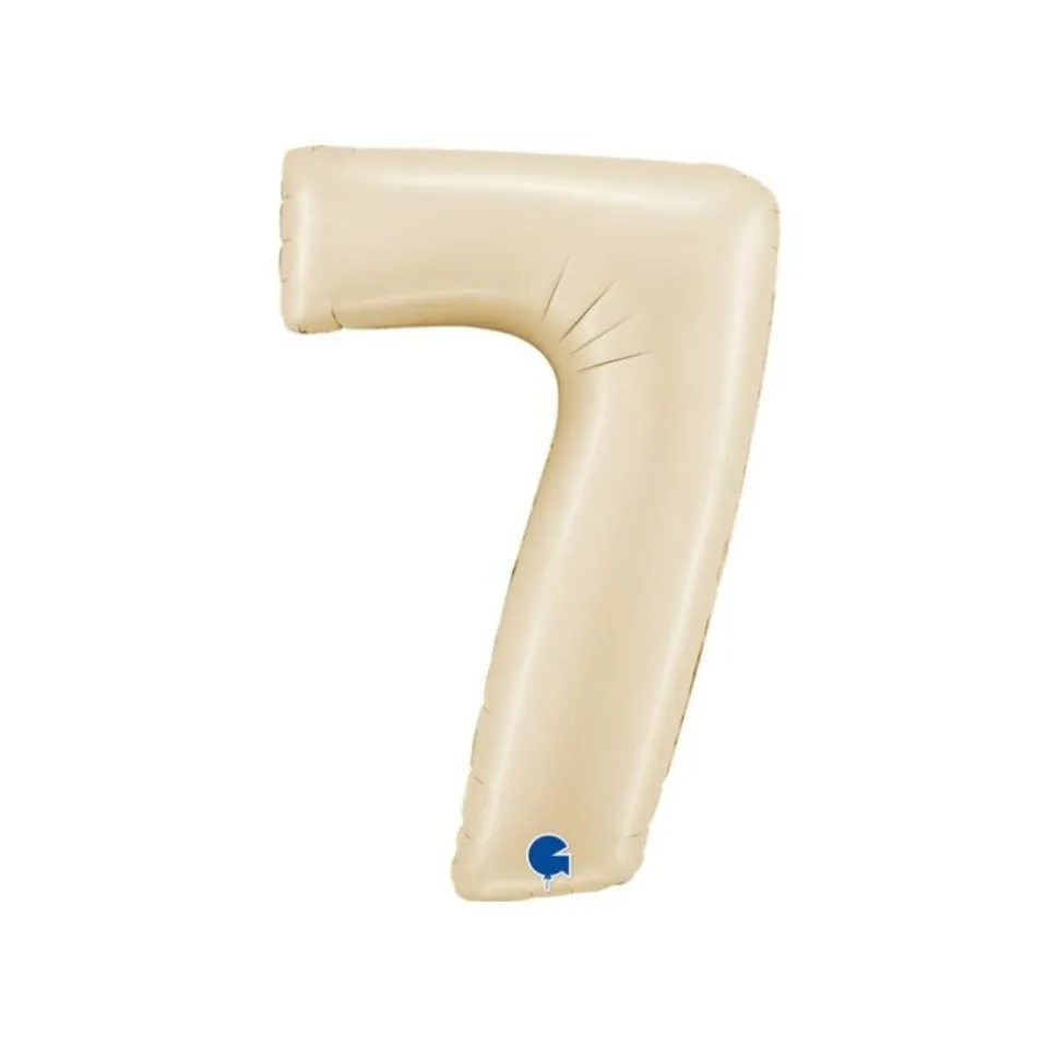 BALLON ALUMINIUM CHIFFRE 7 102CM BEIGE