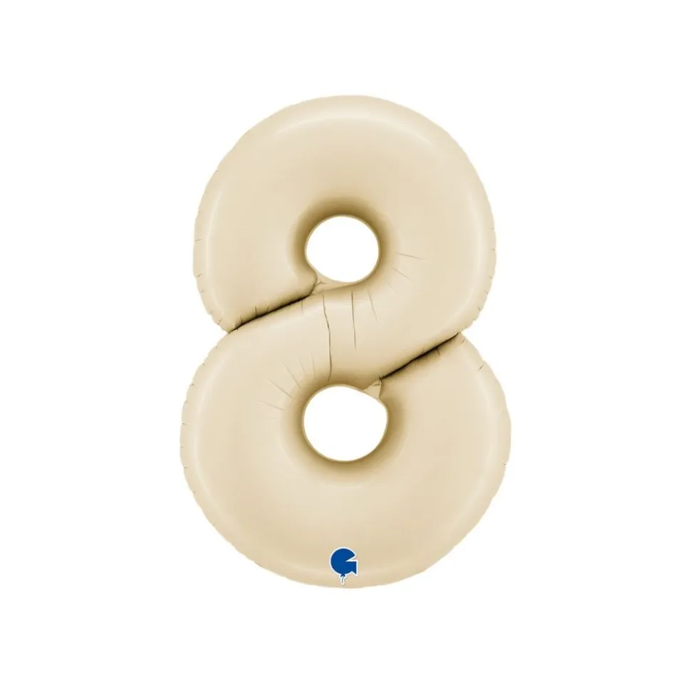 BALLON ALUMINIUM CHIFFRE 8 102CM BEIGE