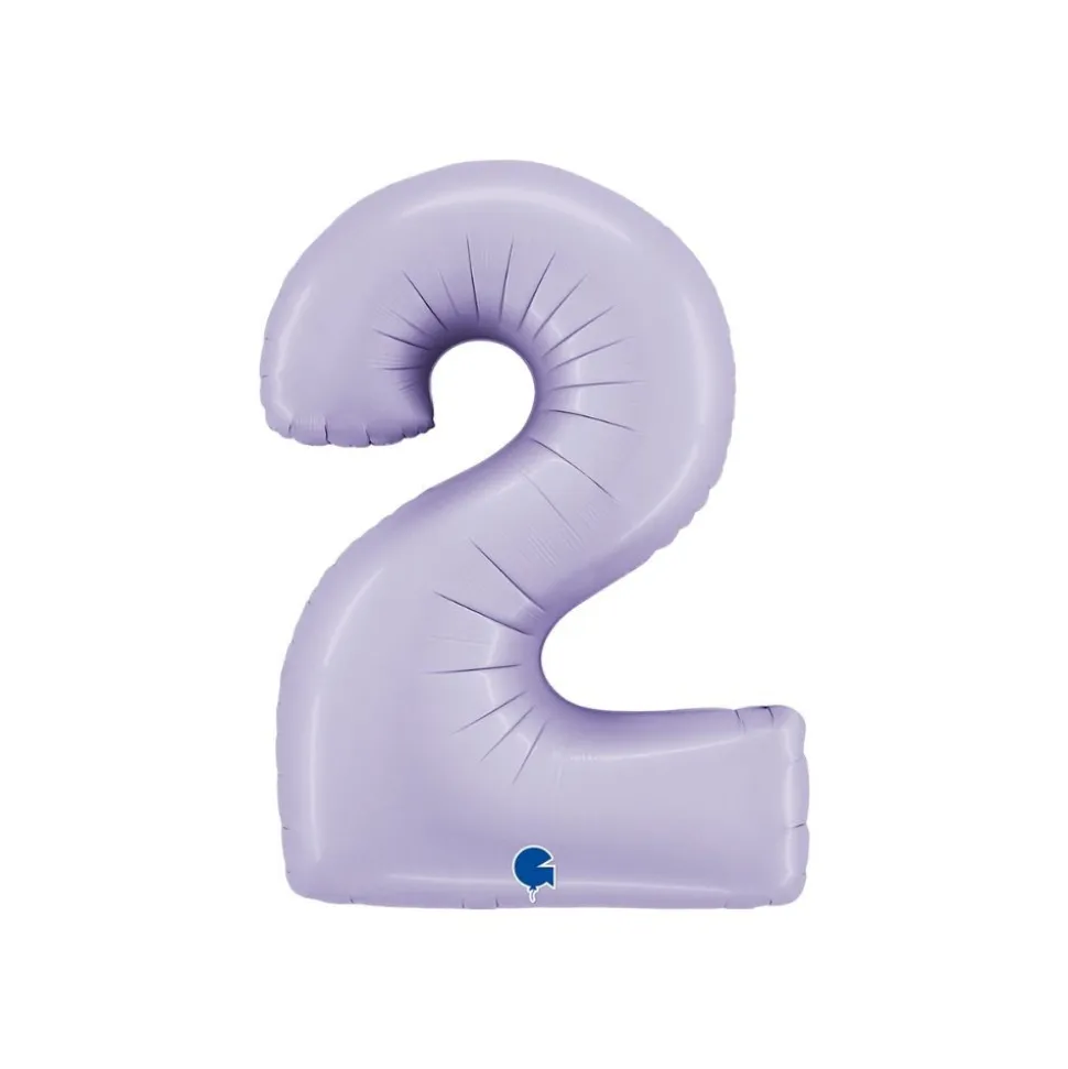 BALLON ALUMINIUM CHIFFRE 2 102CM LILAS