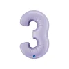 BALLON ALUMINIUM CHIFFRE 3 102CM LILAS