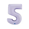 BALLON ALUMINIUM CHIFFRE 5 102CM LILAS