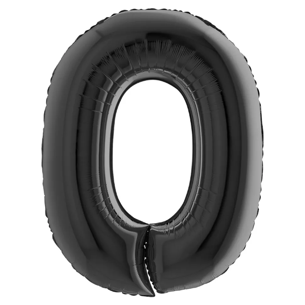 BALLON ALUMINIUM CHIFFRE 0 102CM NOIR