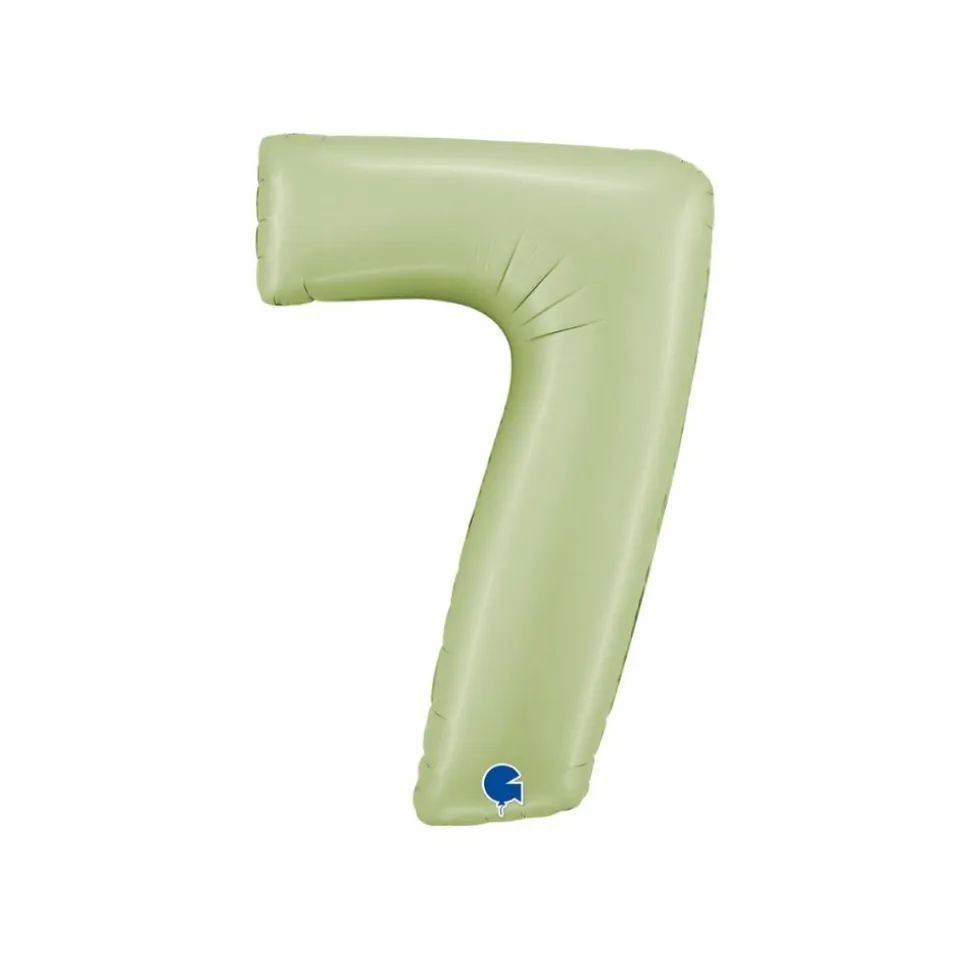 BALLON ALUMINIUM CHIFFRE 7 102CM VERT OLIVE