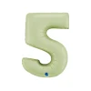 BALLON ALUMINIUM CHIFFRE 5 102CM VERT OLIVE