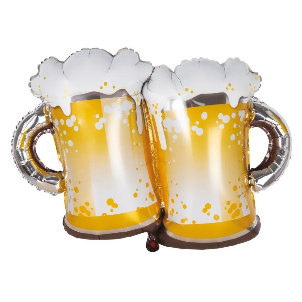 BALLON ALUMINIUM CHOPES BIÈRE MOUSSE 50X65CM JAUNE