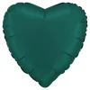 BALLON ALUMINIUM COEUR 46CM VERT ÉMERAUDE SATIN